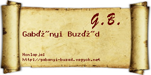 Gabányi Buzád névjegykártya